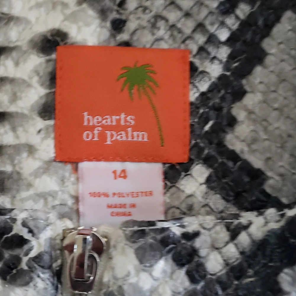 Hearts of Palm Faux Snakeskin Leather Zippered Jacket Women's Size 14 Large - Picture 11 of 12